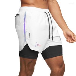 Heren shorts Summer Heren groot formaat nep tweedelig snel drogende sport nikkelbroek buiten hardloop fitness basketbal