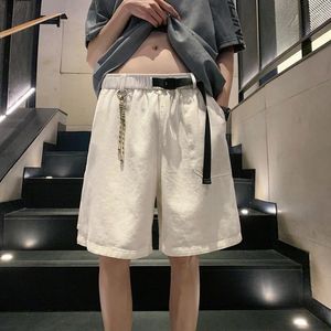 Shorts pour hommes Été Hommes Multi-poches Cargo Japonais Vintage Mode Longueur Genou Cordon Coton Travail Bermudas Masculina Salopette
