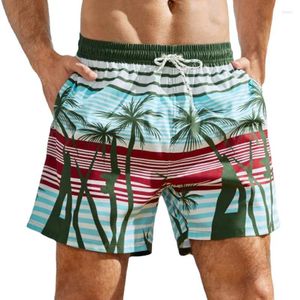 Pantalones cortos de verano para hombre, pantalones cortos de verano para hombre, talla grande, cintura elástica, con cordones, malla, cocotero, estampado a rayas, ropa de playa para niños Xxl