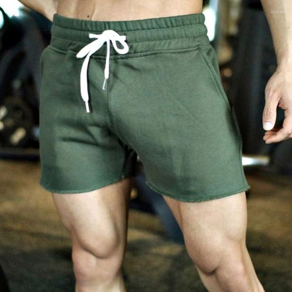 Shorts pour hommes été hommes sport vert bleu tricoté coton décontracté grande taille taille élastique cordon droit pantalon court 5xl