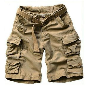 Shorts pour hommes été multi-poches Camouflage Shorts pour hommes décontracté lâche Camo genou longueur hommes Cargo Shorts avec ceinture S-3XL 230511