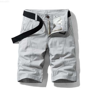 Shorts pour hommes été nouveaux hommes coton droit décontracté Cargo Shorts mode coréenne gris clair pantalons courts mâle marque vêtements L230719