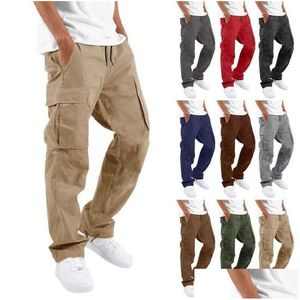 Shorts pour hommes Été Nouveaux Hommes Salopette Dstring Mti Poche Casual Drop Livraison Vêtements Vêtements Pour Hommes Dhcli