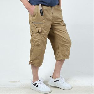 Shorts pour hommes Salopette d'été Pantalon court Lâche Grande taille Lier les pieds Multi-poches Casual Cargo Hommes