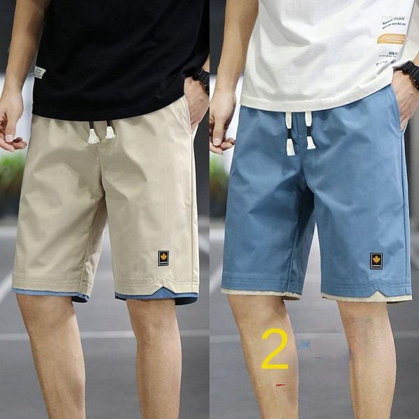 Pantalones cortos para hombre Verano Pirata Casual Versátil Estilo coreano Pantalones de moda Playa suelta delgada 2 piezas