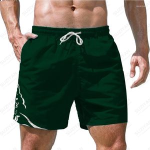 Pantalones cortos para hombre Venta de verano Pantalones de playa de moda Impresión 3D sólida Cordón de estilo casual hawaiano