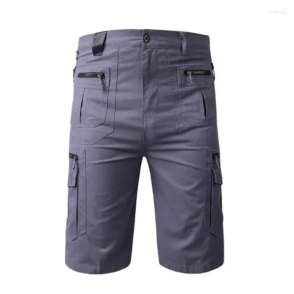Short d'été ample et droit pour hommes, produit multi-poches en coton, Version coréenne du pantalon décontracté à sept points, 2023