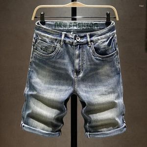 Herenshorts zomer stretch korte jeans mode casual slim fit hoge kwaliteit elastische denim mannelijke merkkleding