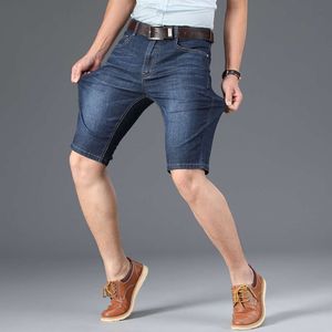 Shorts pour hommes, Style d'été, d'âge moyen, taille haute, Capris ajusté pour hommes, short en Denim élastique ample et décontracté, Style fin