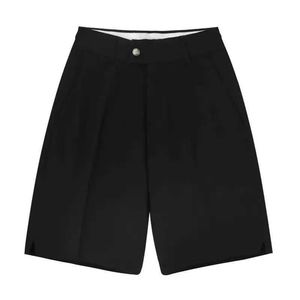 Heren shorts Summer Suit shorts Men Men mode bedrijfskleding shorts heren heren streetwear los Britse stijl pak shorts mannen zwarte formele shorts Q240520