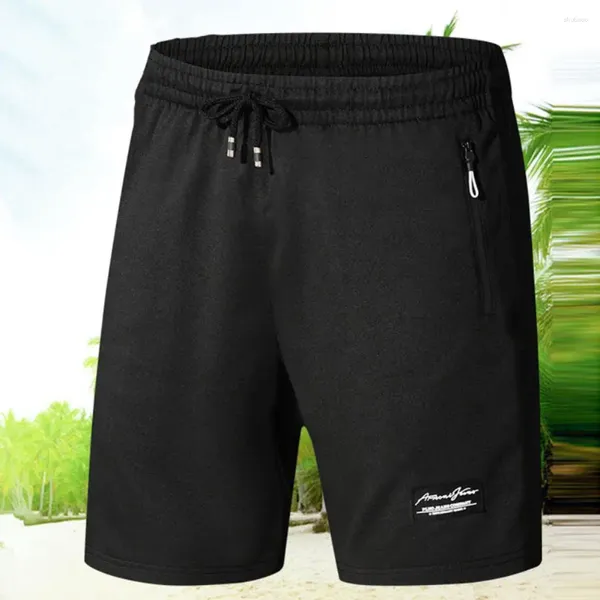 Shorts pour hommes pantalons de survêtement d'été poches zippées décontractées taille élastique entrejambe profonde pour la salle de sport