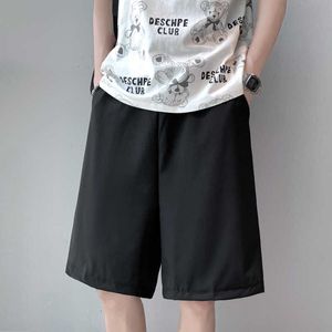 Heren shorts zomer dunne casual sporten pure kleur ijs zijde broek Koreaanse stijl Hong Kong stijl losse vijfpunt strandbroek x0705