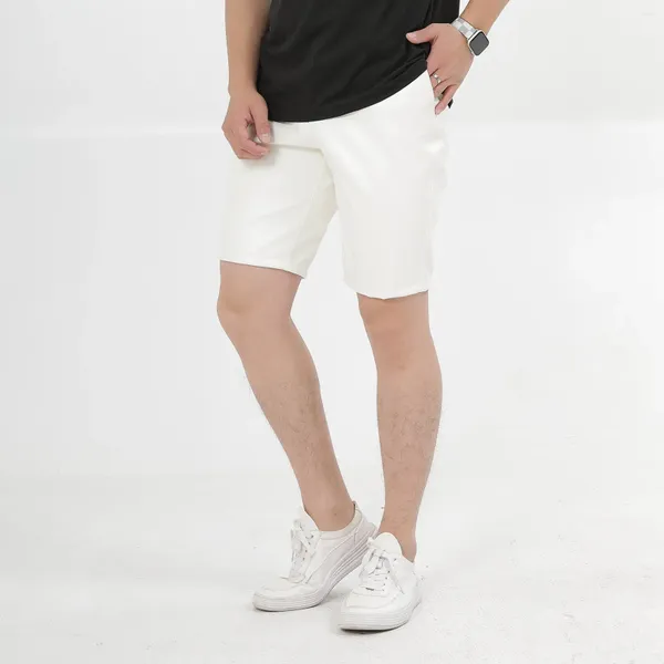 Pantalones cortos para hombres verano fino estiramiento cuero hombres hip hop streetwear fiesta disco azul negro blanco PU pantalones masculino cinco puntos