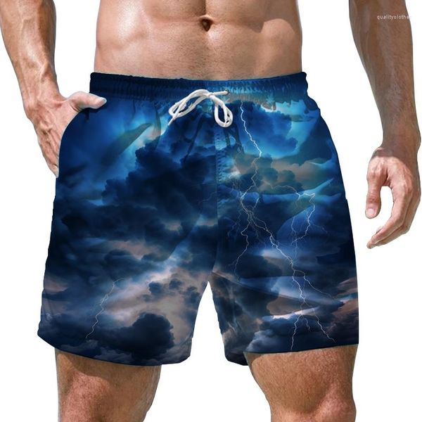 Pantalones cortos para hombre Summer Thunderbolt Impreso en 3D Estilo casual Tendencia de moda Alta calidad