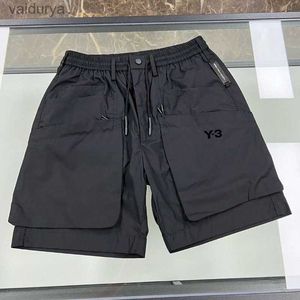 Heren shorts Summer y 3 shorts 2023 heren streetwear shorts Koreaanse stijl zwarte vrachtbladen ademende heren mode veelzijdige shorts yq231220