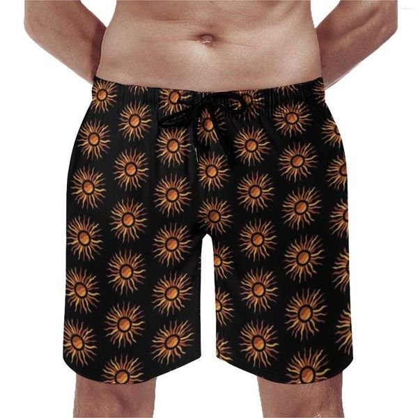 Pantalones cortos para hombre, pantalones cortos hawaianos con estampado Vintage de rayos de sol, bañadores deportivos personalizados para Fitness, bañadores de secado rápido, Idea de regalo