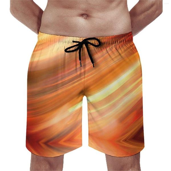 Short de bain pour hommes, imprimé léger, coucher de soleil, salle de sport, été, Art abstrait, surf, plage, confortable, mignon, personnalisé, grande taille