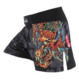 Heren Shorts SUOTF Draak Ademend Vechten MMA Shorts Grappling Sanda Muay Thai Kleding Tiger Muay Thai mma Kickboxing Training Short 230715