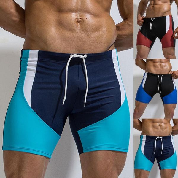 Pantalones cortos para hombre, bañadores de surf, natación, playa, con cordón, para correr rápido, trajes de baño secos, conjunto de Tankinis para jóvenes