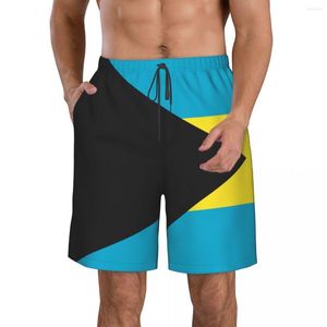 Pantalones cortos para hombres Swim Summer Swimwear Man Natwimming Trunks Beach Surf Board Pantalones de ropa masculina Bandera de Bahamas