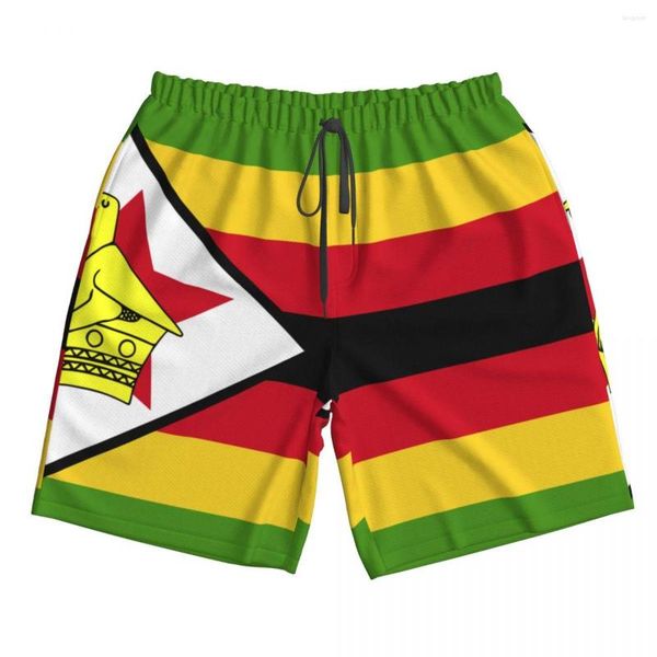 Pantalones cortos para hombres Swim Summer Swimwear Man Natwimming Trunks Beach Surf Board Pantalones de ropa masculina Zimbabwe Bandera