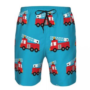 Heren shorts Swimsuit Strand Snelle droge stammen voor mannen brandweervechters Red Rire Truck Swimwear Briefs Board Fast Dry Beachwearmen's