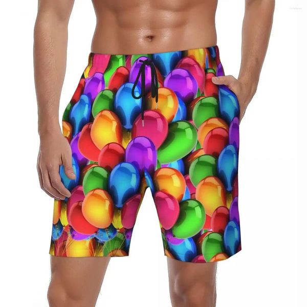 Shorts pour hommes Maillots de bain Ballon Bouquet Gym Été Impression colorée Y2K Funny Beach Pantalons courts Hommes Courir Maillots de bain respirants