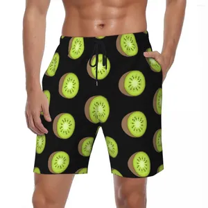 Heren Shorts Badpakken Kiwi Fruit Gym Zomer Groen Fruit Y2K Grappig Board Korte broek Heren Aangepaste sportkleding Sneldrogend Zwembroek