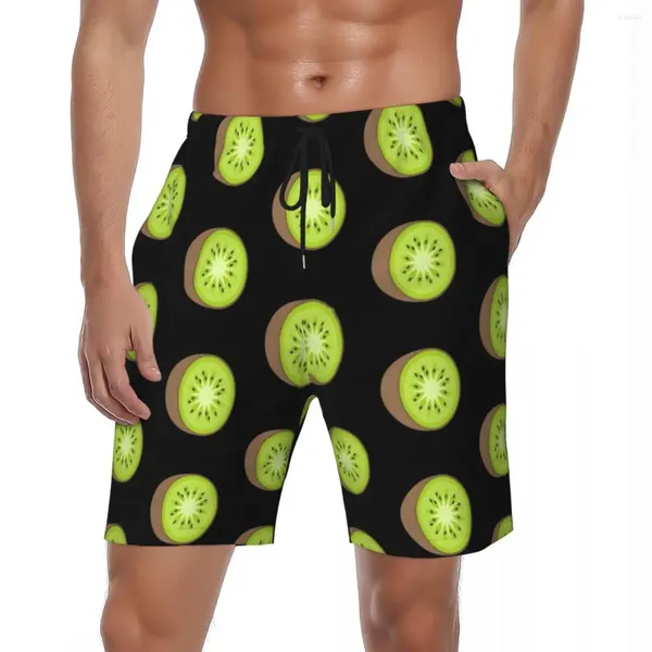 Shorts pour hommes Maillots de bain Kiwi Fruit Gym Summer Green Fruits Y2K Funny Board Pantalons courts Hommes Vêtements de sport personnalisés Maillots de bain à séchage rapide