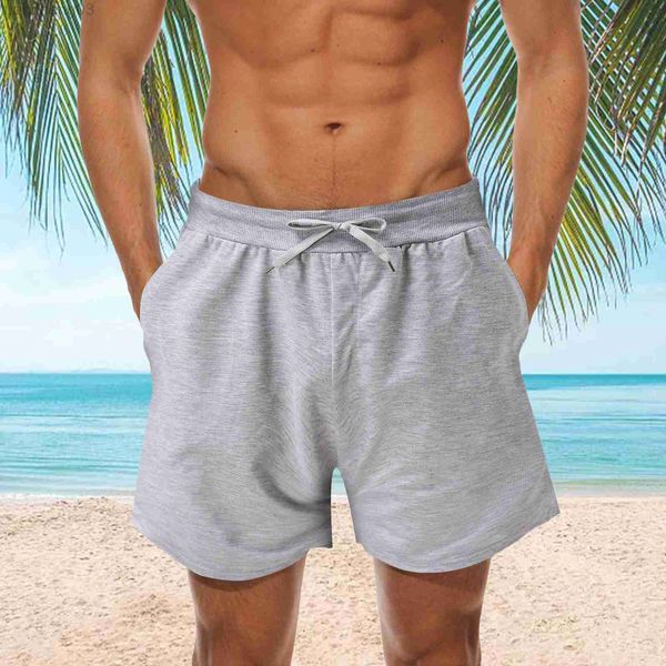 Pantalones cortos para hombre Trajes de baño Hombre 2023 Pantalones cortos de playa de verano Malla Sólido Traje de baño Pantalones cortos para hombre Bañador para hombre Traje de baño Ropa deportiva W0320