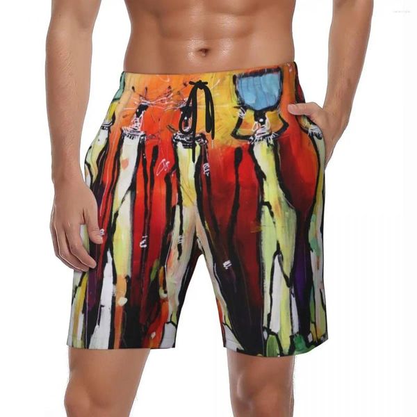 Pantanos cortos para hombres trajes de baño africanos board de verano mujeres negras tribales hawaii beach hombre estampado deportivo fitness rápido natación seca troncos