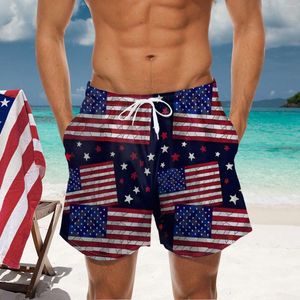 Heren shorts Swimwear American Flag 3d Surfing Board Short 2024 Beach Wear Men Men Trunk Swimsuit Sports broek Briefs