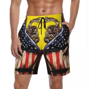 Shorts pour hommes maillots de bain drapeau américain conseil été impression 3D mignon Hawaii pantalons courts mâle Cool vêtements de sport séchage rapide troncs de plage