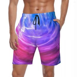 Heren shorts Swimwear Blue Pink Purple Liquid Gym Summer Abstract Art Stijlvol strand Korte broek Design Running Surf Swimming Trunks