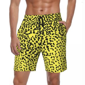 Shorts pour hommes Maillots de bain Dalmatien Board Summer Noir Jaune Polka Dots Classic Beach Hommes Courir Surf Séchage rapide Maillots de bain