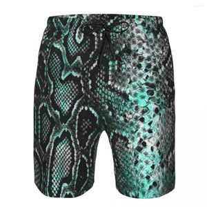 Pantalones cortos para hombre Traje de baño para hombre Swim Beach Trunks Patrón de piel de serpiente Traje de baño Tabla de surf Traje de baño