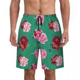 Shorts para hombres Swimwear Northeast Big Flower Gym Summer Pink Rose Fun Fun Classic Beach Pantalones cortos Machos Surfing Trunks cómodos