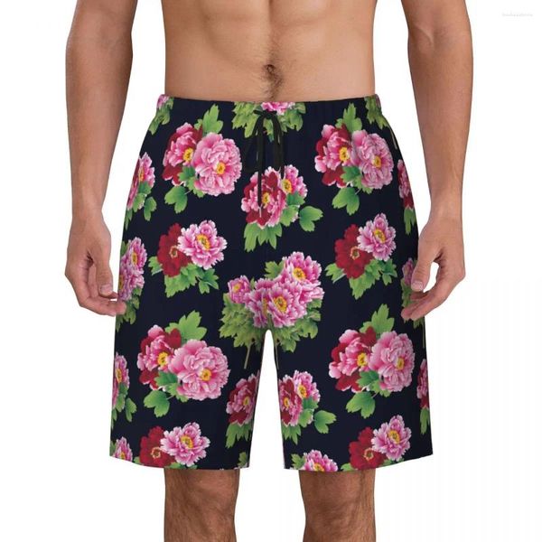 Pantalones cortos para hombres Traje de baño Tablero de impresión del noreste Verano Moda fresca Vintage Playa Hombres Diseño Correr Surf Secado rápido Swim Trunks