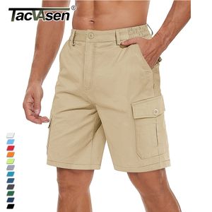 Heren Shorts TACVASEN Zomer Ademend Katoen Cargo Shorts Mens Casual Multi-pockets Twill Werk Shorts Wandelen Tactische Korte Broek Outdoor 230808