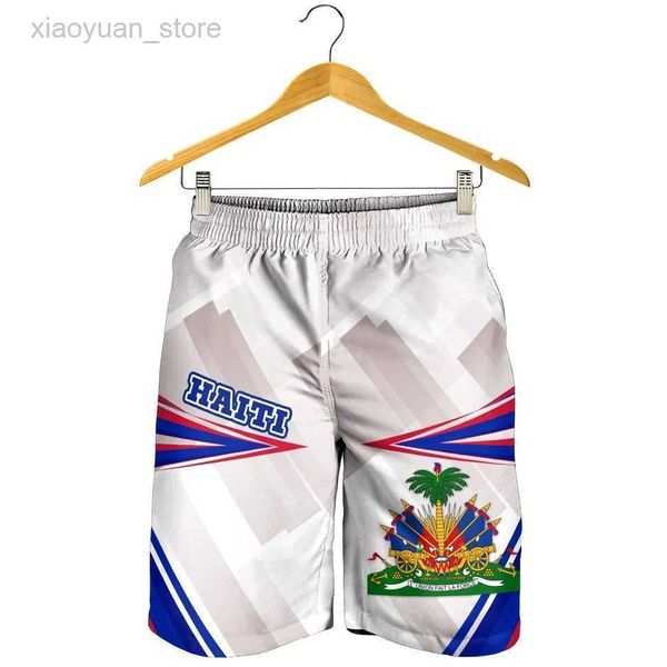 Shorts pour hommes Tessffel Pays Emblème Drapeau Mer des Caraïbes Haïti Île Rétro Hommes / Femmes 3DPrint Été Streetwear Plage Pantalon Court Décontracté A1M230403