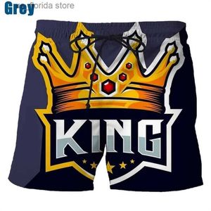 Shorts pour hommes The King Golden Letter Print Beach Shorts pour hommes Femmes Casual Quick Dry Outdoor Board Shorts Strtwear Mens Swim Trunks Y240320