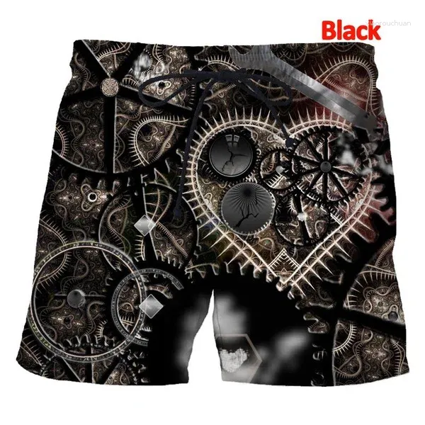 Shorts pour hommes La dernière conception d'horloge 3D de mode cool pour l'été et les vêtements pour femmes en 2023 associés à un décontracté