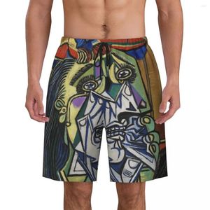 Shorts pour hommes La femme qui pleure Imprimer Maillot de bain pour hommes Séchage rapide Vêtements de plage Planche de plage Pablo Picasso Peinture Boardshorts