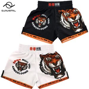 Heren shorts tijger muay thai printen mma mannen vrouwen kinderen fast droge gevecht vechtbroek sanda boks training kickboksen trunksman's