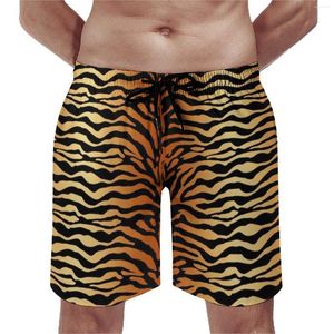 Shorts pour hommes Tiger Print Pattern Board Hommes Animal Stripes Beach Pants Trenky Plus Size