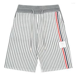 Shorts pour hommes Top qualité rayures contrastées imprimer hommes tricoté court élastique respirant pantalon de survêtement Social Club tenue décontracté Bermudes