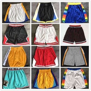 Heren shorts topkwaliteit gestikte teambasketbal shorts heren heren pantaloncini da mand sport heren korte broek witte zwart rood paars greenulrw