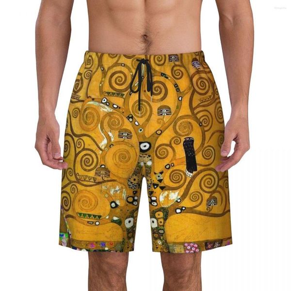 Pantalones cortos para hombre Árbol de la vida de Gustav Klimt Board Hombres Cool Beach Briefs Pintura Arte Bañadores de secado rápido