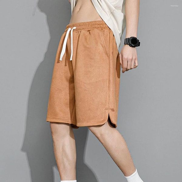 Shorts pour hommes à la mode Fitness à séchage rapide en daim ceinture élastique couleur Pure Absorption de la sueur en vrac de basket-ball