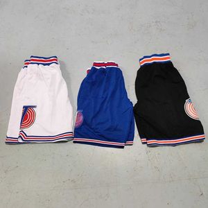 Heren shorts Trillest Space Jam Tune Squad Basketball Shorts White Blue and Black Shallown Party and Christmas Gifts Shorts T240508